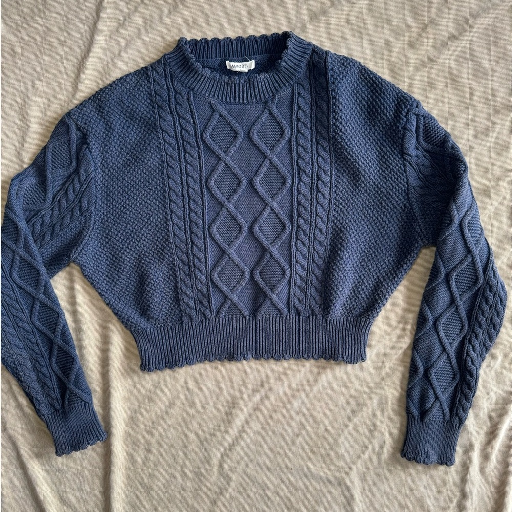 Cable Knit Sweater in Blue
